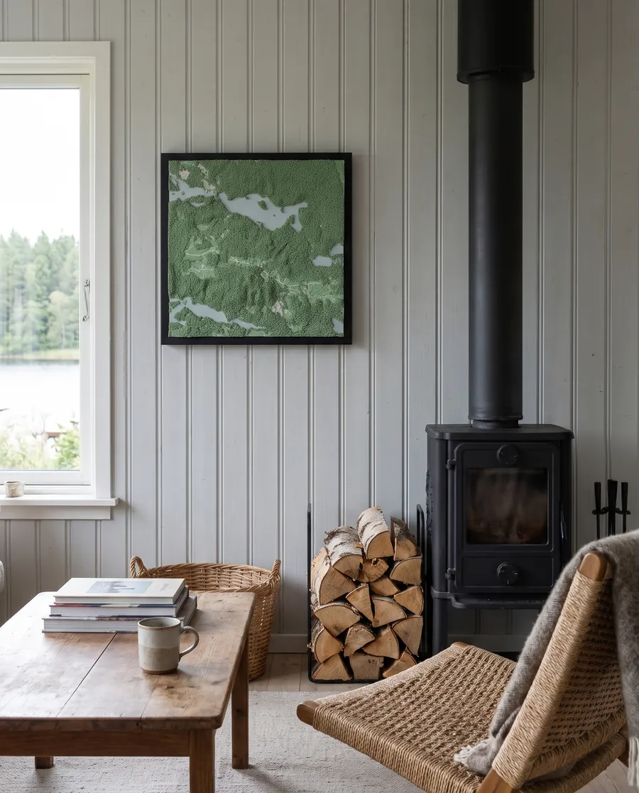 Himmelbjerget i 30 cm ved en brændeovn